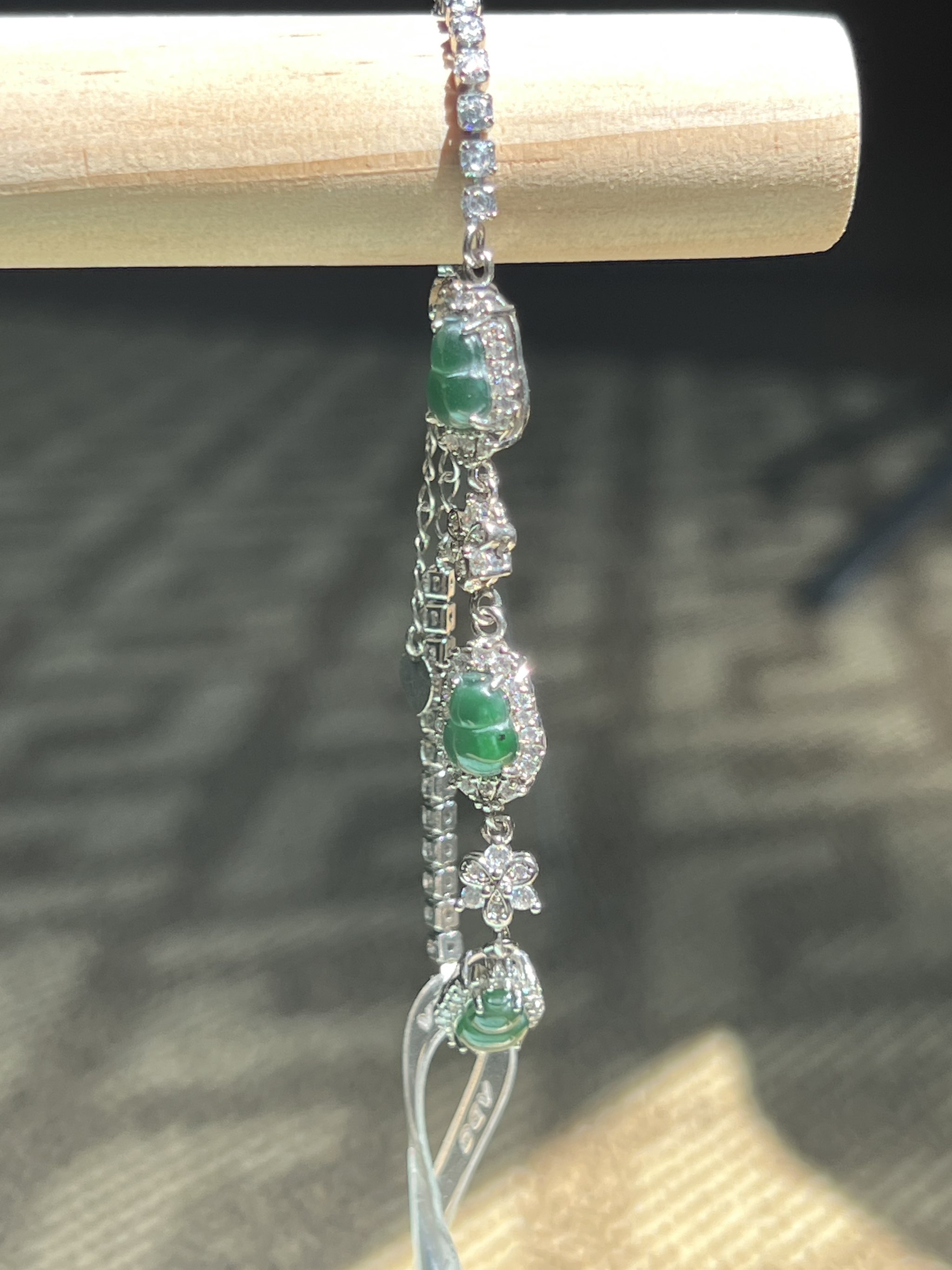 Lắc tay Hồ Lô Ngọc bích mix charm