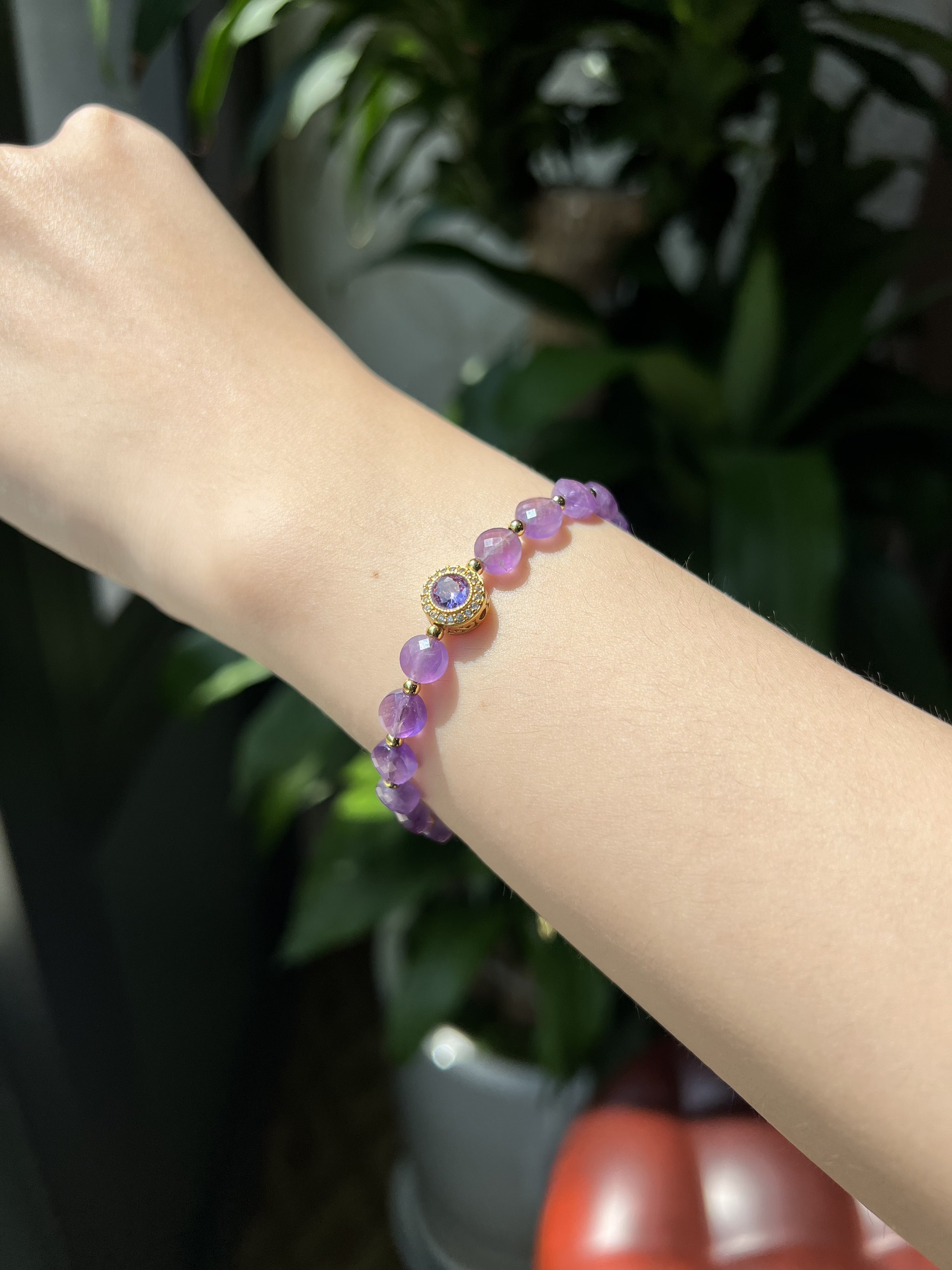 Lắc tay Thạch Anh Tím 6.4x4.52mm