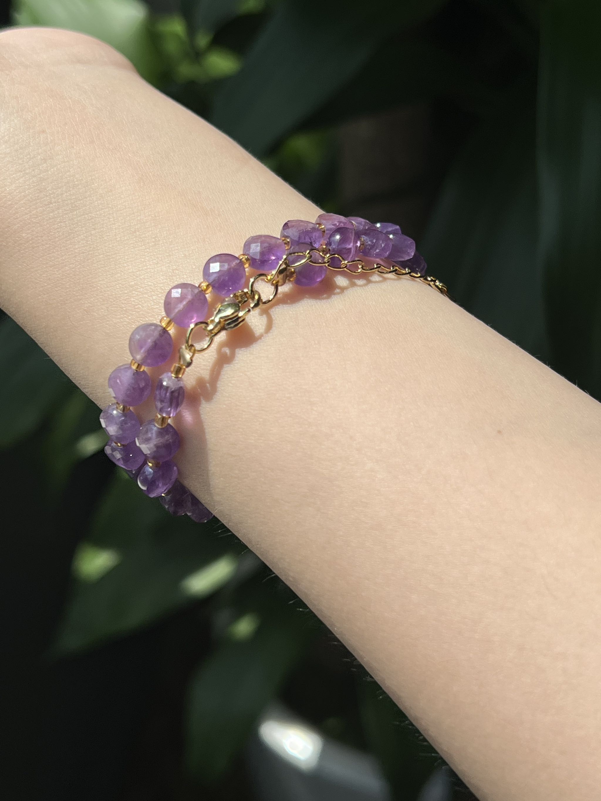 Chuỗi vòng tay Thạch Anh Tím 6.5x4.4 mm