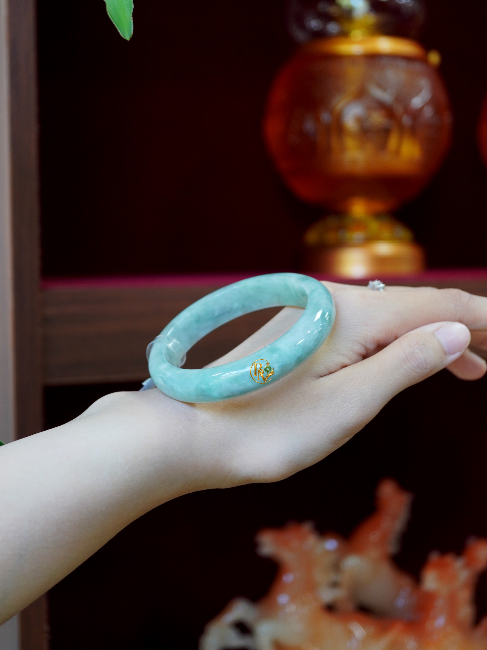 Vòng Ngọc Phỉ Thuý Thanh Thuỷ Vân Lý bản Hẹ ni 57 chột 13