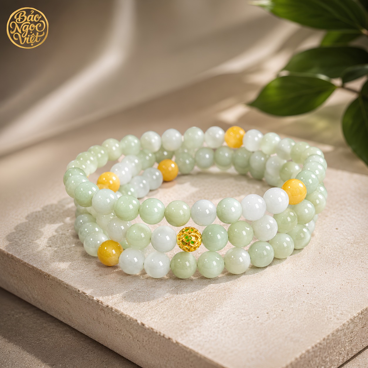 Chuỗi Vòng Cổ Ngọc Cẩm Thạch Đa Bảo Pastel