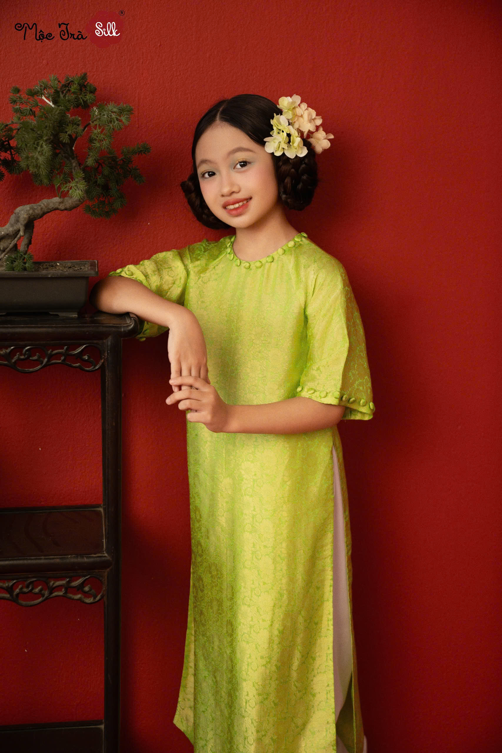 Áo dài Gấm hoa cốm