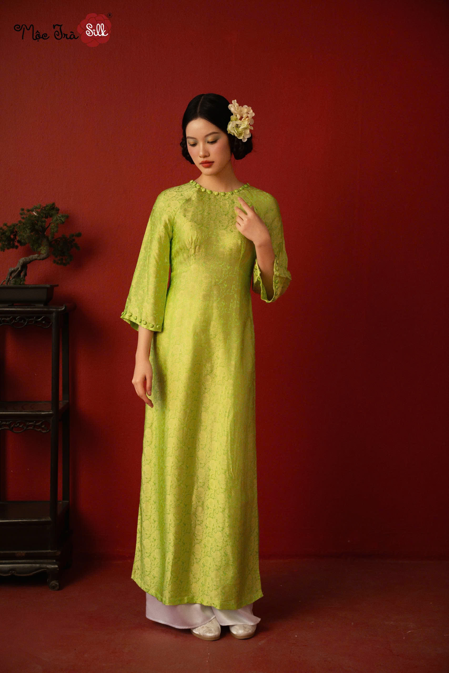Áo dài Gấm hoa cốm