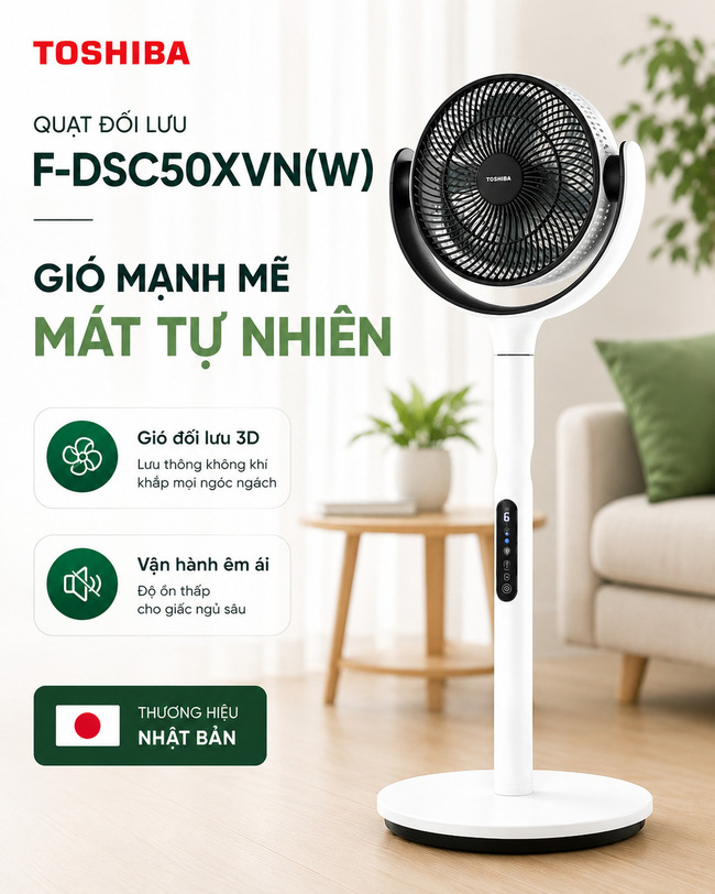  Review Chi Tiết Quạt Tuần Hoàn Toshiba F-DSC50XVN(W)