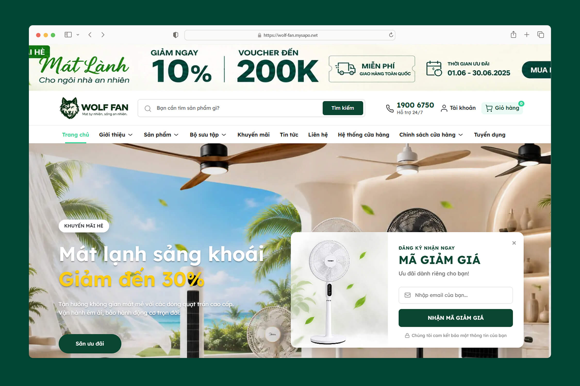 Popup nhập email nhận mã giảm giá