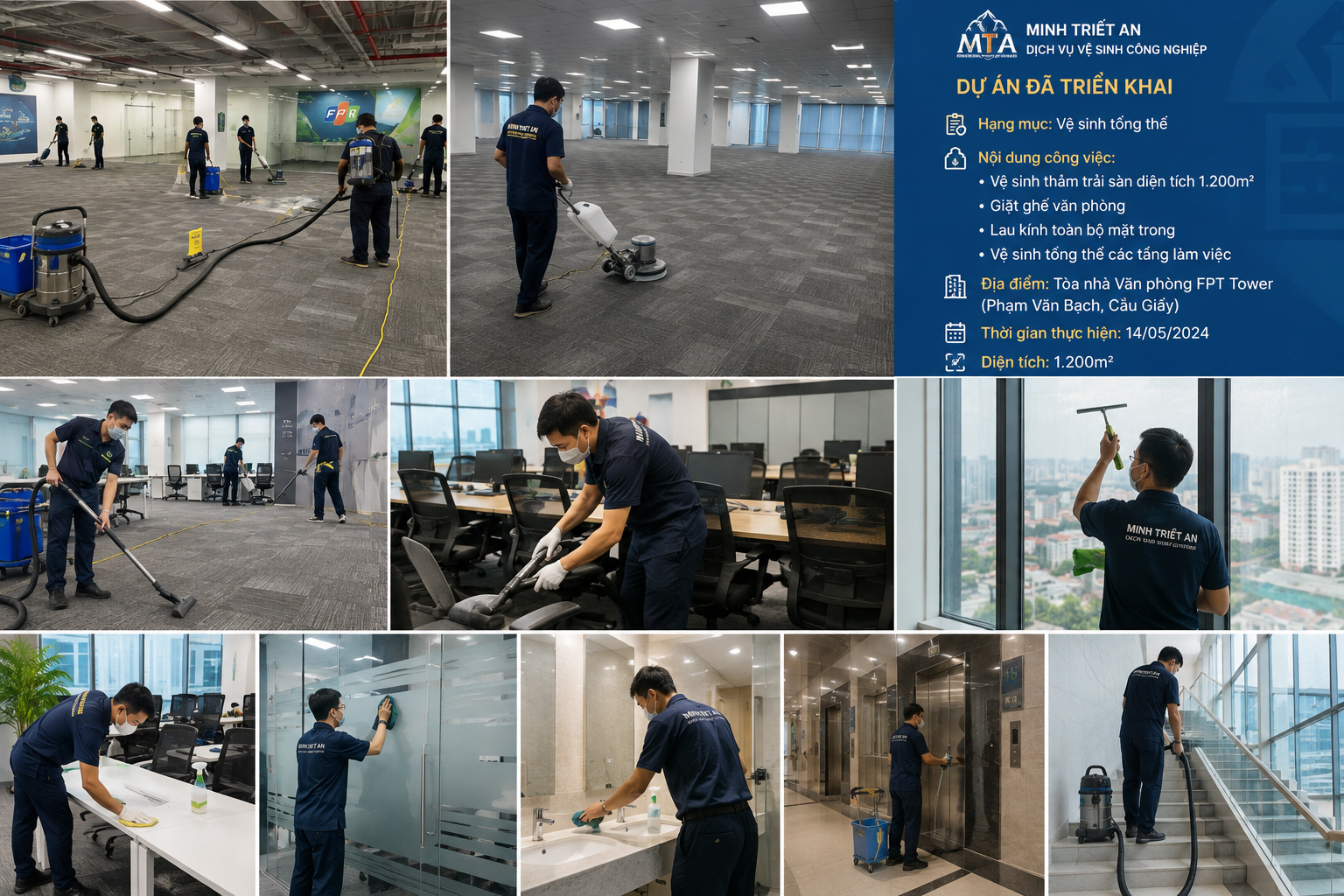 Dự án Vệ sinh định kỳ Tòa nhà Văn phòng FPT Tower (Phạm Văn Bạch, Cầu Giấy)