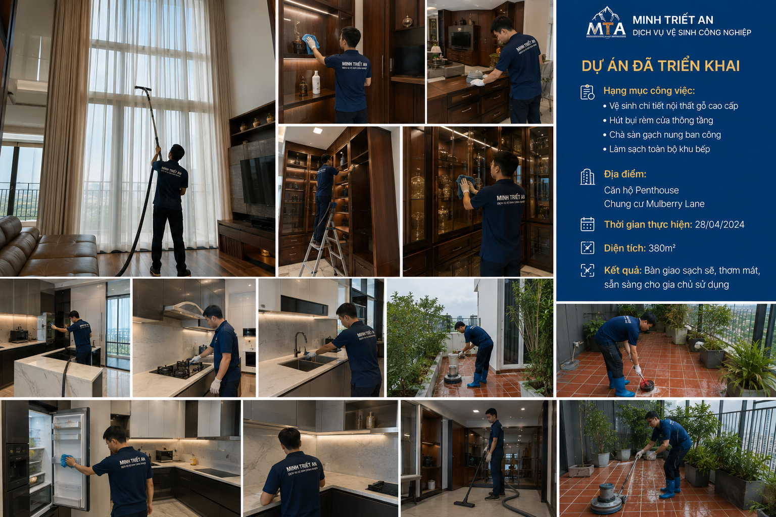 Dự án Tổng vệ sinh Căn hộ Penthouse Chung cư Mulberry Lane (Mỗ Lao, Hà Đông)