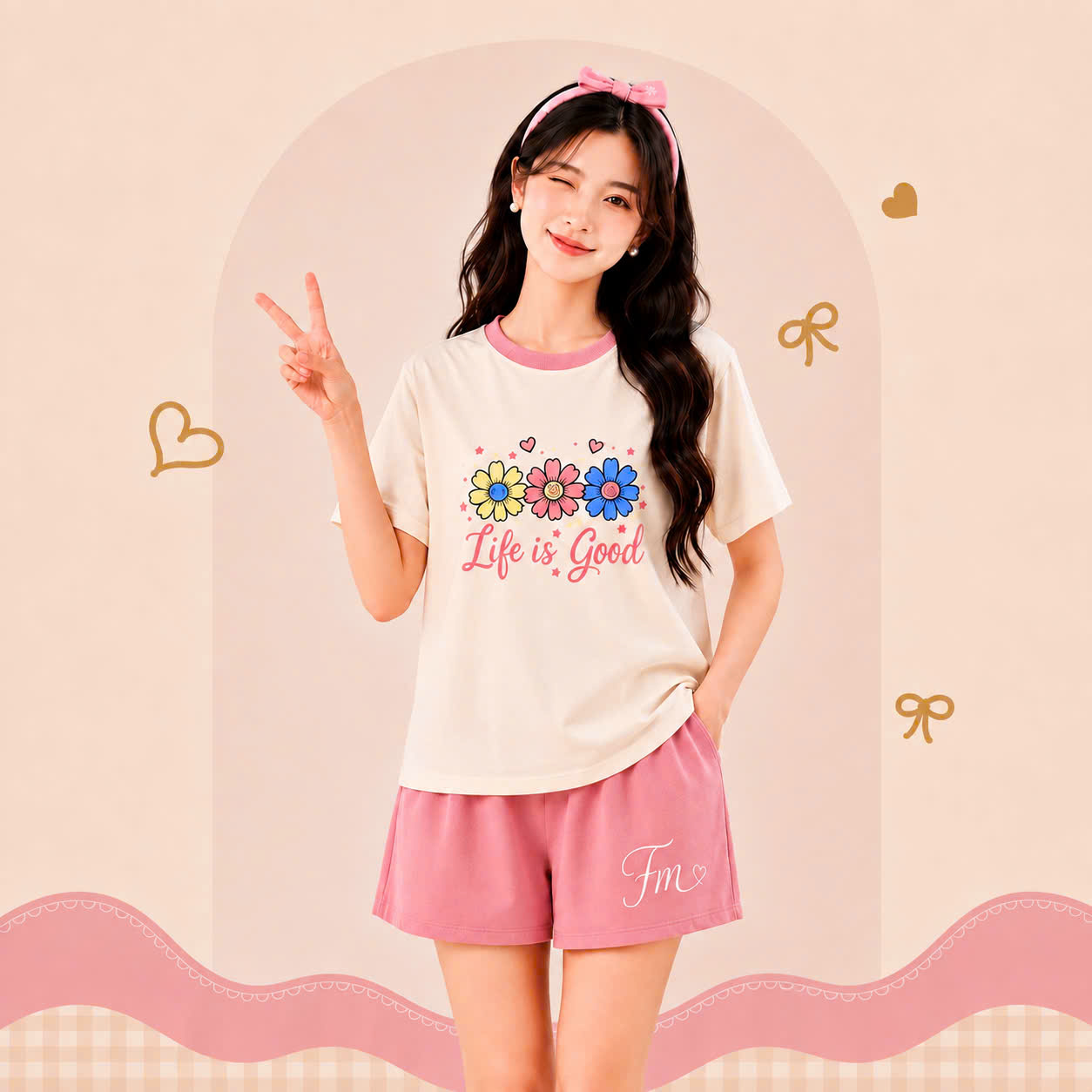 Bộ thả rông cộc tay - Chính hãng FreeMe - có sẵn đệm ngực - không cần mặc áo lót - cotton co giãn 4 chiều