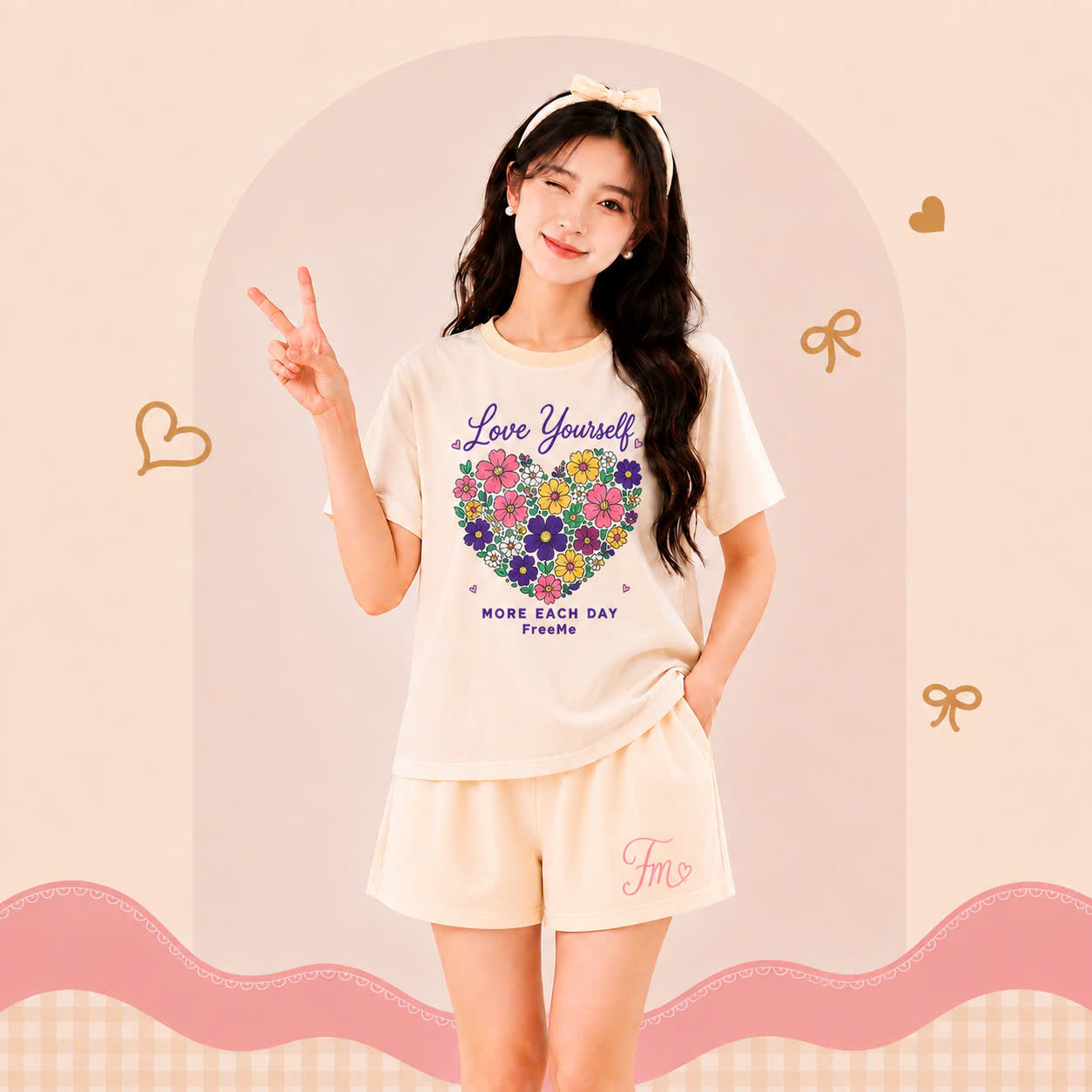 Bộ thả rông cộc tay - Chính hãng FreeMe - có sẵn đệm ngực - không cần mặc áo lót - cotton co giãn 4 chiều