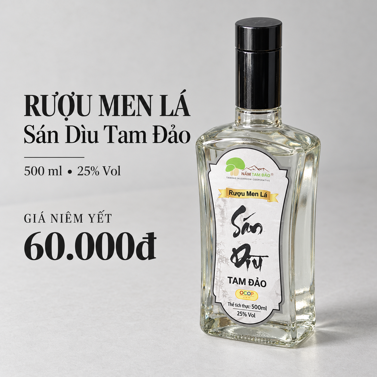 Rượu men lá Sán Dìu Tam Đảo 500 ml