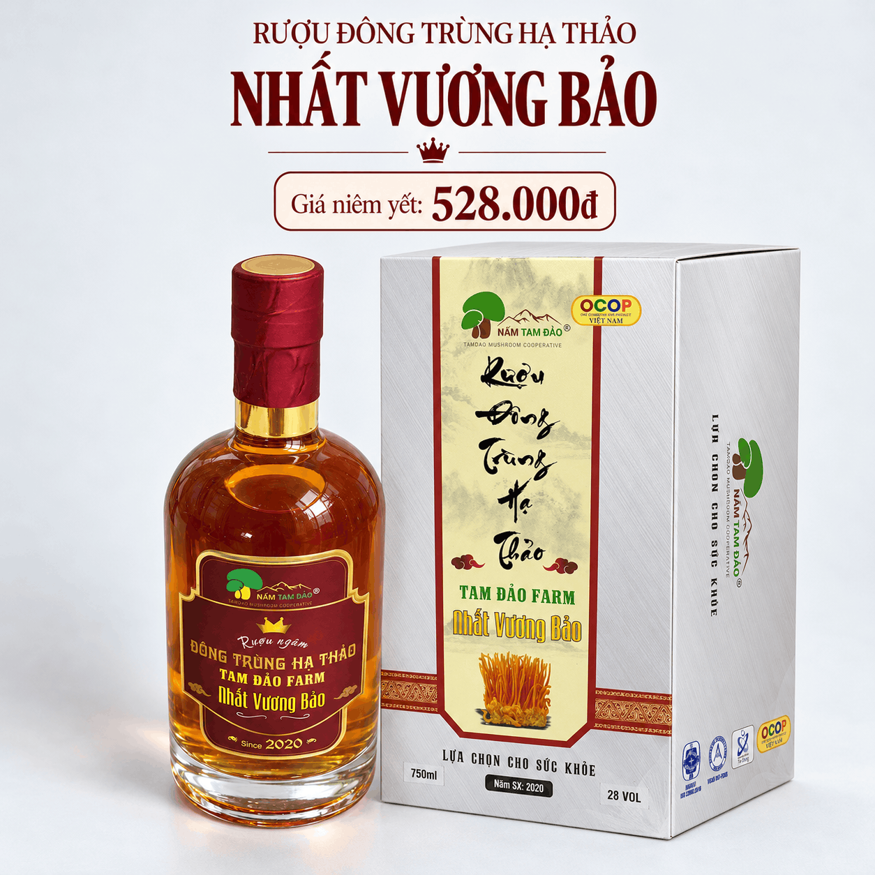 Rượu Đông Trùng Hạ Thảo Nhất Vương Bảo – 750ml