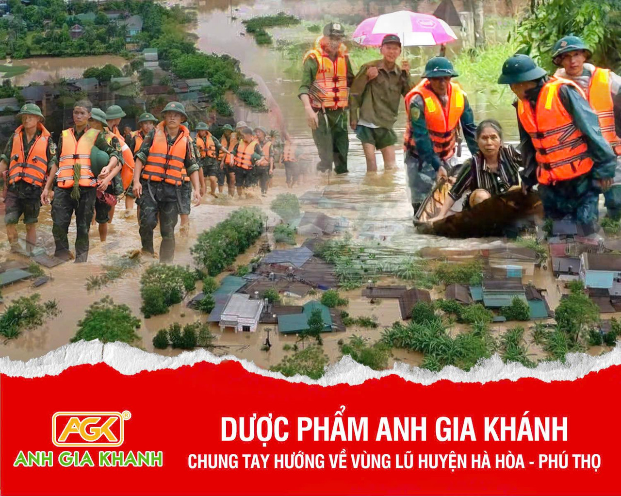 ANH GIA KHÁNH CHUNG TAY HỖ TRỢ ĐỒNG BÀO VÙNG LŨ HẠ HÒA, PHÚ THỌ