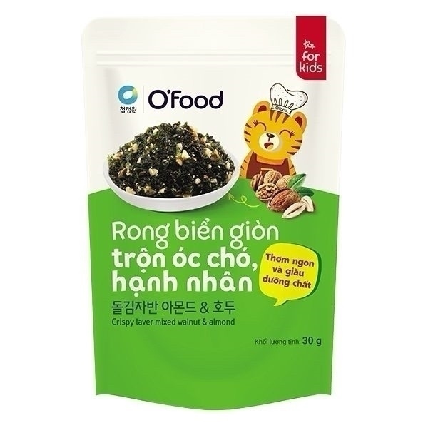 RONG BIỂN GIÒN TRỘN ÓC CHÓ, HẠNH NHÂN , HẢI SẢN OFOOD 30G