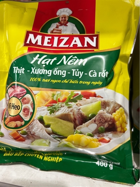 HẠT NÊM THỊT, XƯƠNG ỐNG, TUỶ, CÀ RỐT MEIZAN 400G B18.5