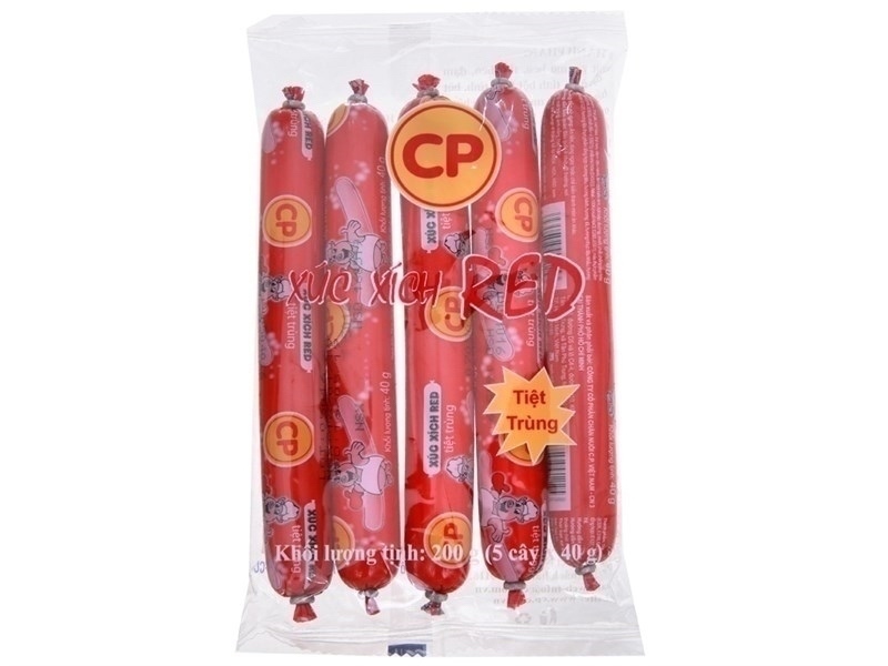 XÚC XÍCH HEO TIỆT TRÙNG CP GOLD GÓI 200G 5 CÁI