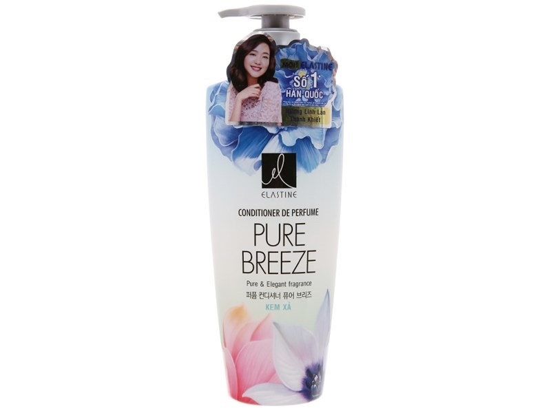 ELASTINE PURE BREEZE CONDITIONER 600ML포스기 제품명 TÊN SP KIOTDẦU XẢ NƯỚC HOA ELASTINE HƯƠNG HOA HỒNG & LINH LAN 600ML
