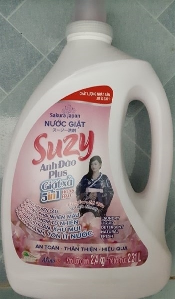NƯỚC GIẶT SUZY 5IN1 HƯƠNG ANH ĐÀO 2,4KG/4 CAN