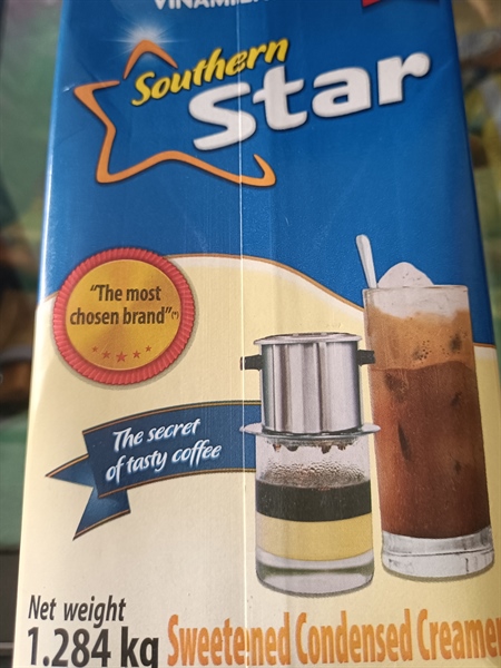CREAMER ĐẶC CÓ ĐƯỜNG NGÔI SAO PHƯƠNG SY570K THUNGNAM VINAMILK XANH BIỂN HỘP 1,284KG THUNG