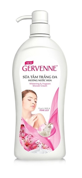 Sữa Tắm Trắng Da Hương Nước Hoa Gervenne 450g Hương Hoa Ly Hồng