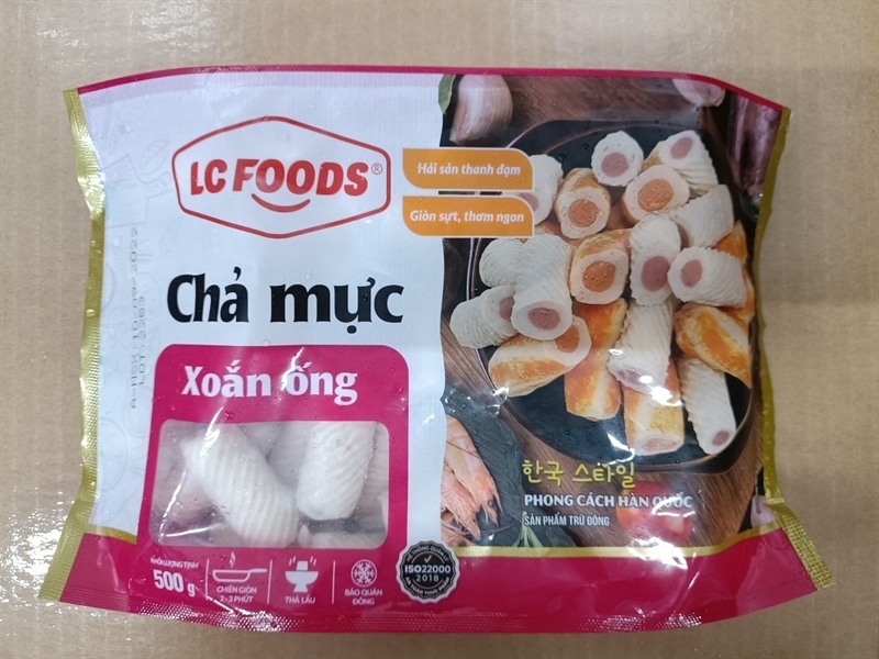 CHẢ MỰC XOẮN ỐNG LC FOODS 500 G