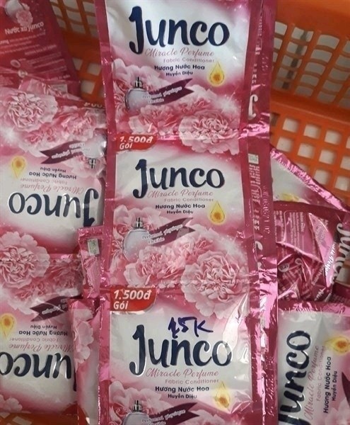 Nước xả vải junco hồng hương nước hoa huyền dịu 10 gói/dây