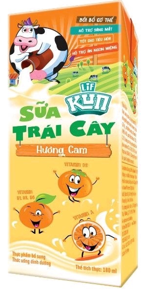 Thức uống dinh dưỡng Sữa trái cây KUN Hương cam