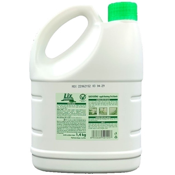 LIX NƯỚC RỬA CHÉN SIÊU ĐẬM ĐẶC TRÀ XANH 1.4KG