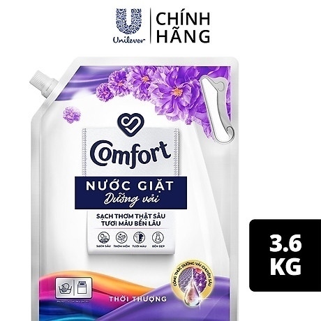 NƯỚC GIẶT COMFORT DƯỠNG VẢI THANH LỊCH/THỜI THƯỢNG TÚI 3.6KG/3.4L