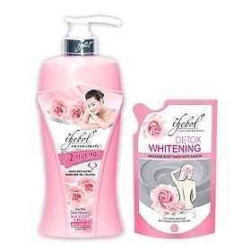 MUA SỮA TẮM NƯỚC HOA THEBOL 2 PLUS 900G MÀU TRẮNG SỮA TẮM KEM TRẮNG