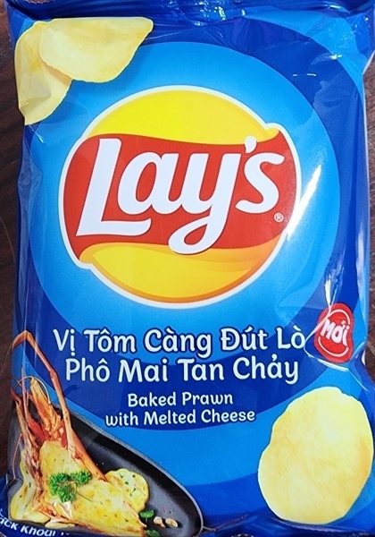 SNACK KHOAI TÂY LAY'S VỊ TÔM CÀNG ĐÚT LÒ 30G