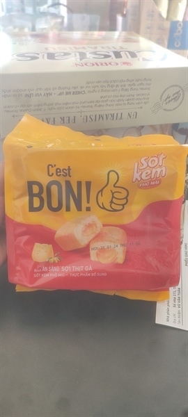 BÁNH ĂN SÁNG CEST BON ORION SỢI THỊT GÀ SỐT KEM PHÔ MAI TÚI 101,5G 5 GÓIX 20.3G