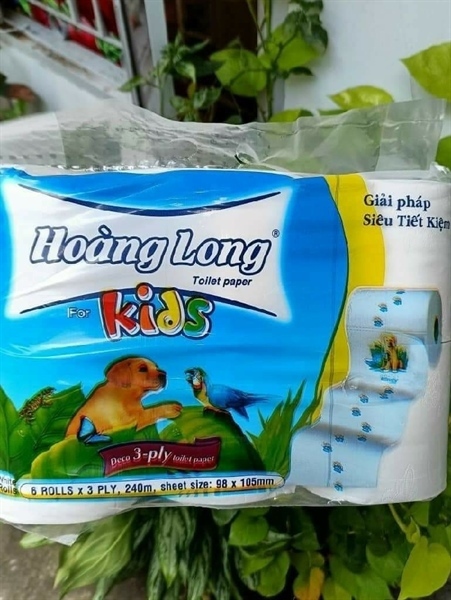 GIẤY VỆ SINH HOÀNG LONG CHO BÉ*6 CUỘN HOANG LONG BABY TOILET PAPER*6 ROLL
