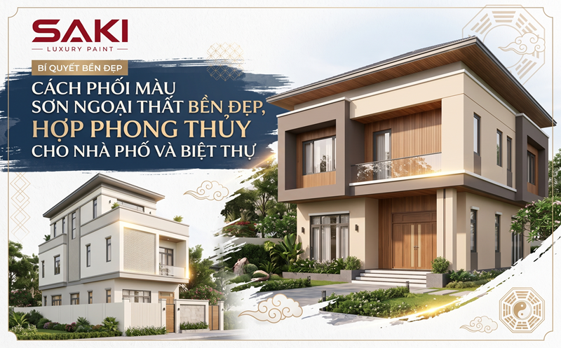 Cách phối màu sơn ngoại thất bền đẹp, hợp phong thủy cho nhà phố và biệt thự