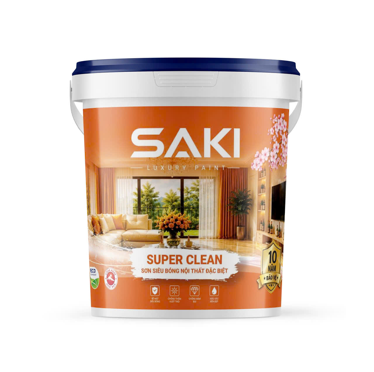Sơn Siêu Bóng Nội Thất Đặc Biệt SAKI Super Clean