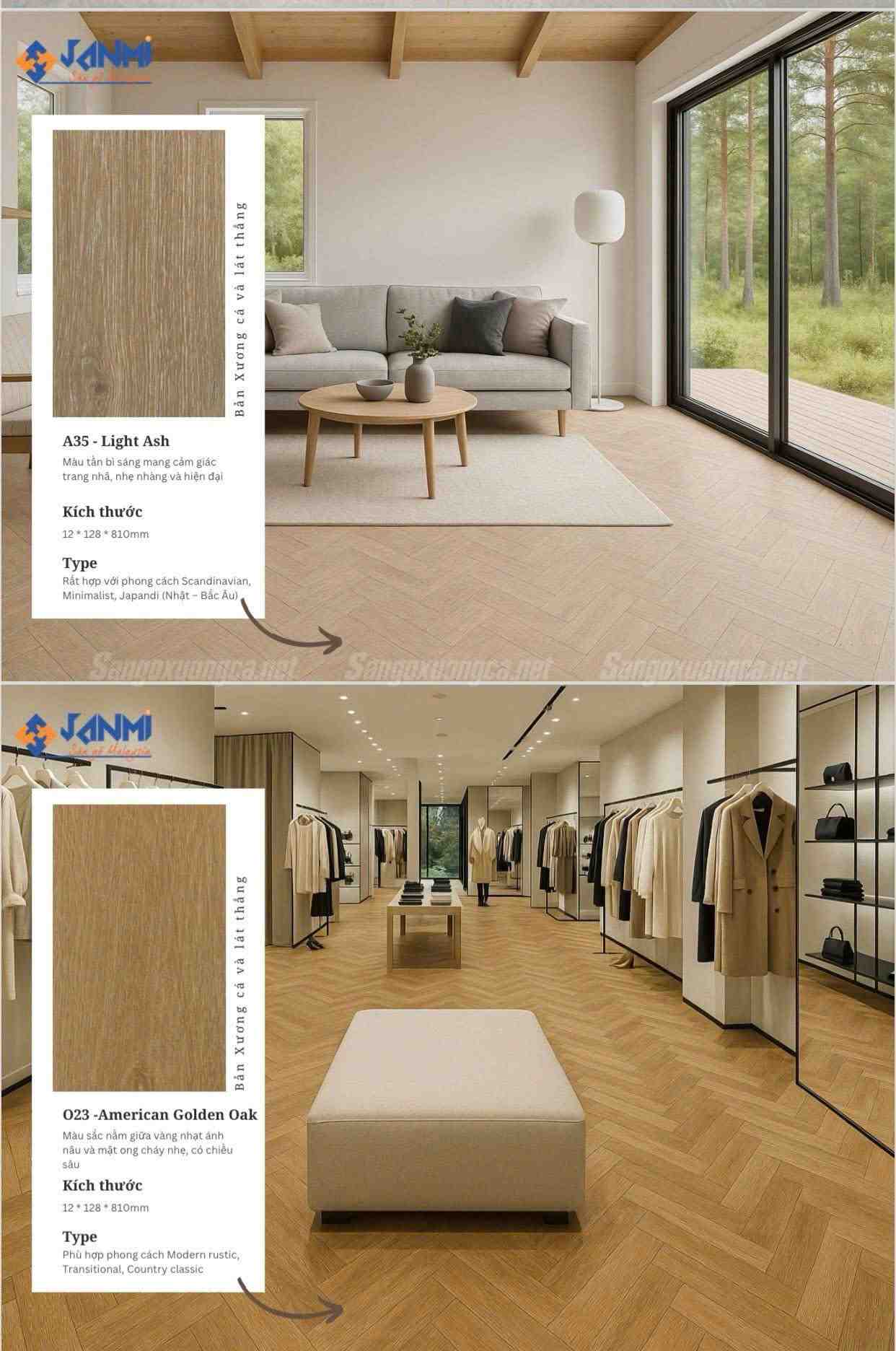 Sàn gỗ Xương cá Janmi