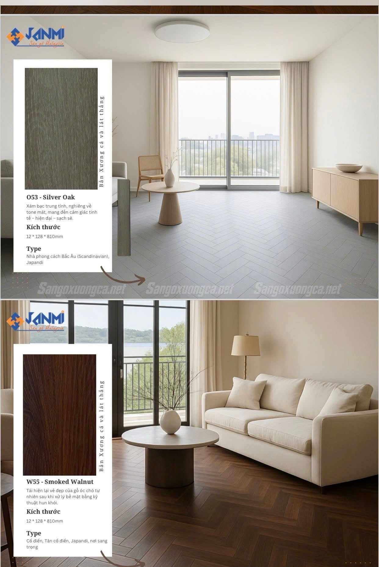 Sàn gỗ Xương cá Janmi