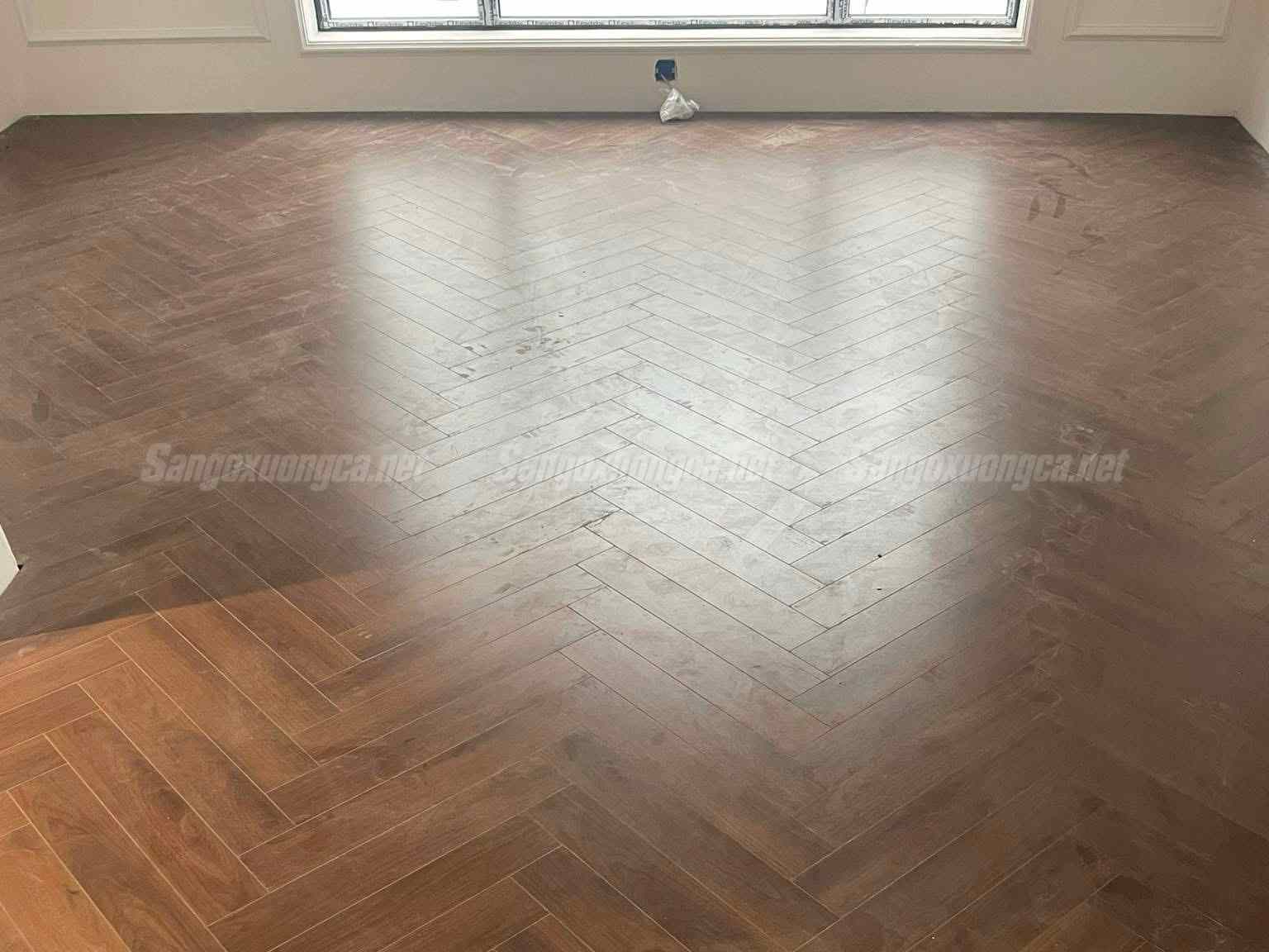 Sàn gỗ Xương cá Cốt đen Kampong XC91
