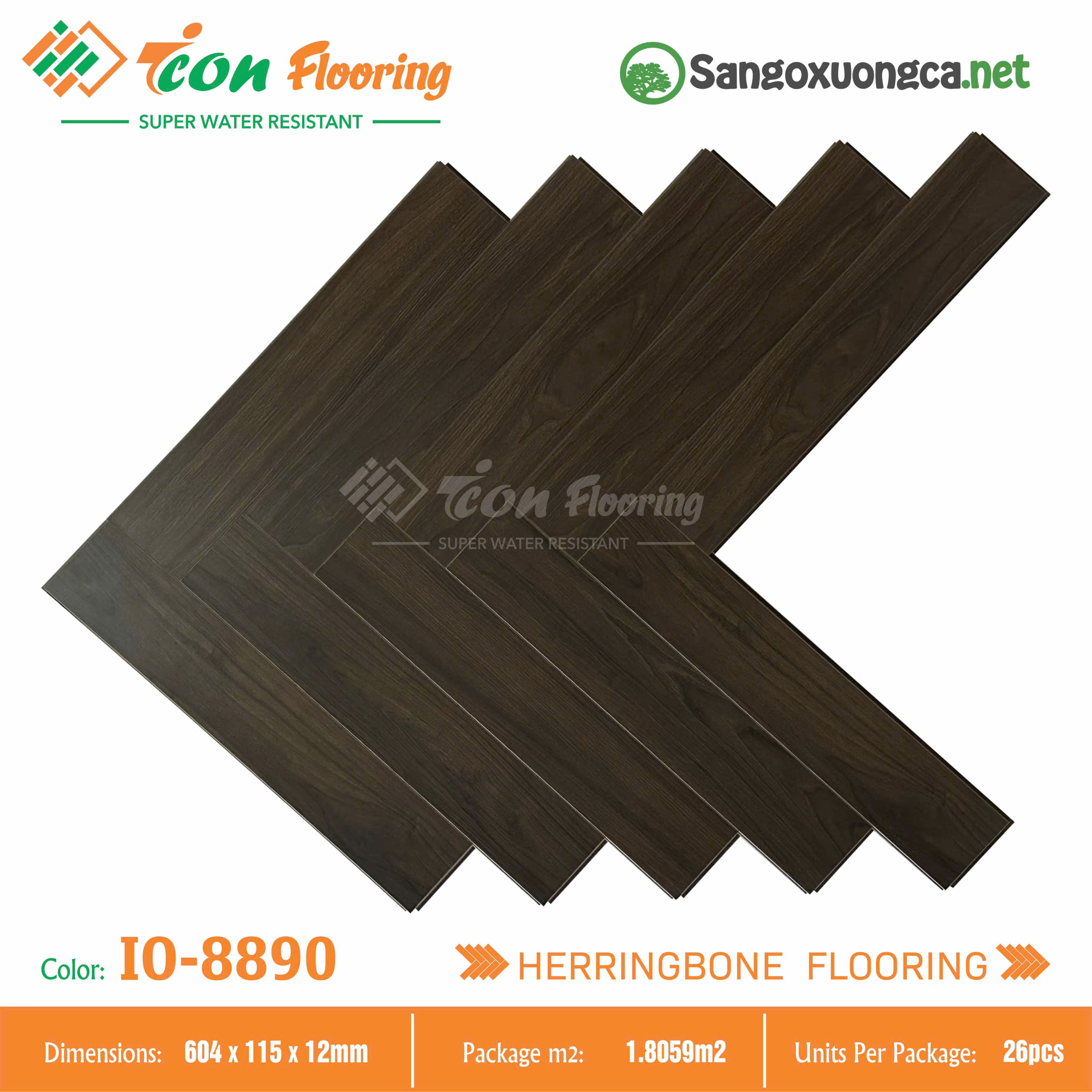 Sàn gỗ Xương cá Icon Flooring IO8890