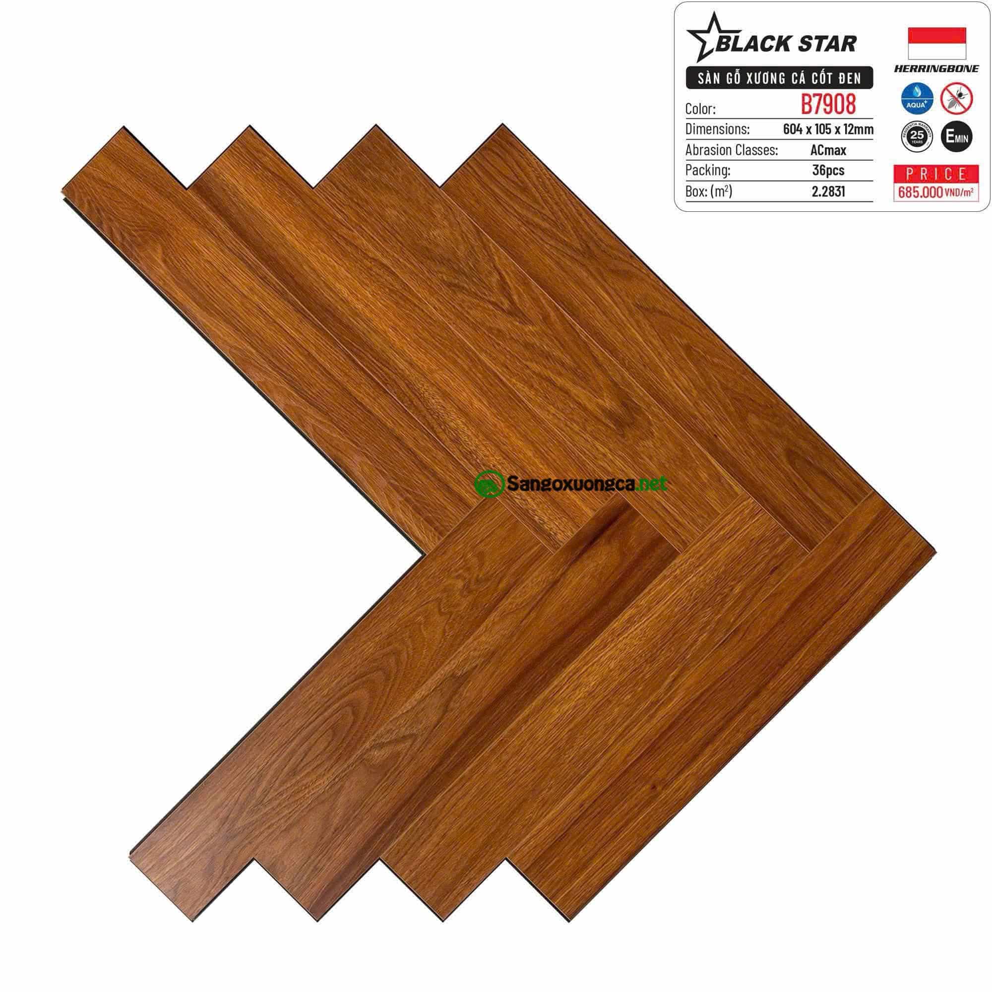 Sàn gỗ Xương cá Blackstar B7908