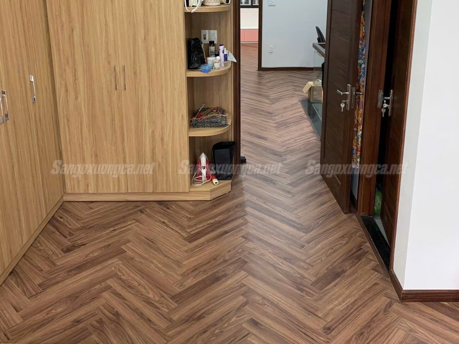 Sàn gỗ Xương cá Cốt xanh Kampong XC64
