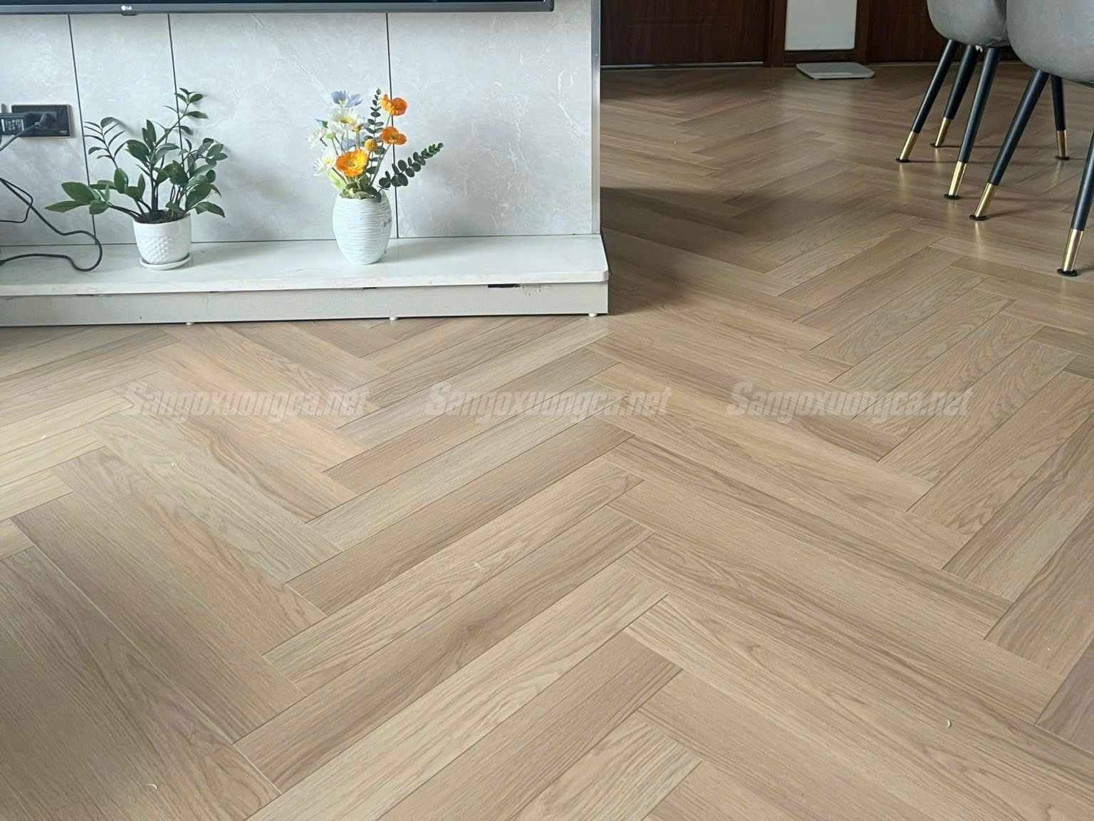 Sàn gỗ Xương cá Cốt xanh Kampong XC65
