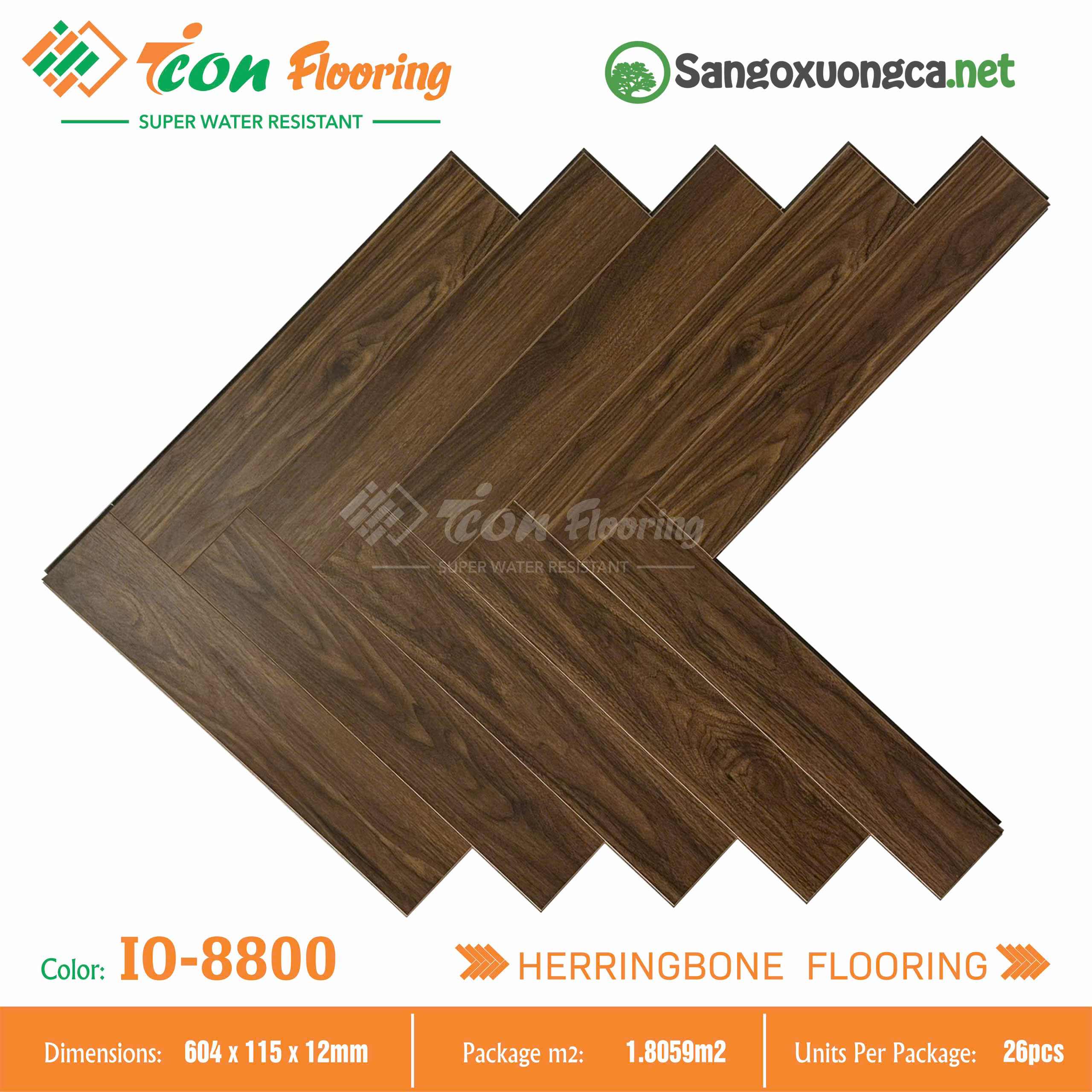 Sàn gỗ Xương cá Icon Flooring IO8800