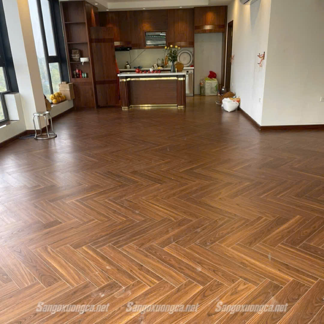 Sàn gỗ Xương cá Kepler Flooring FB650 màu óc chó đậm