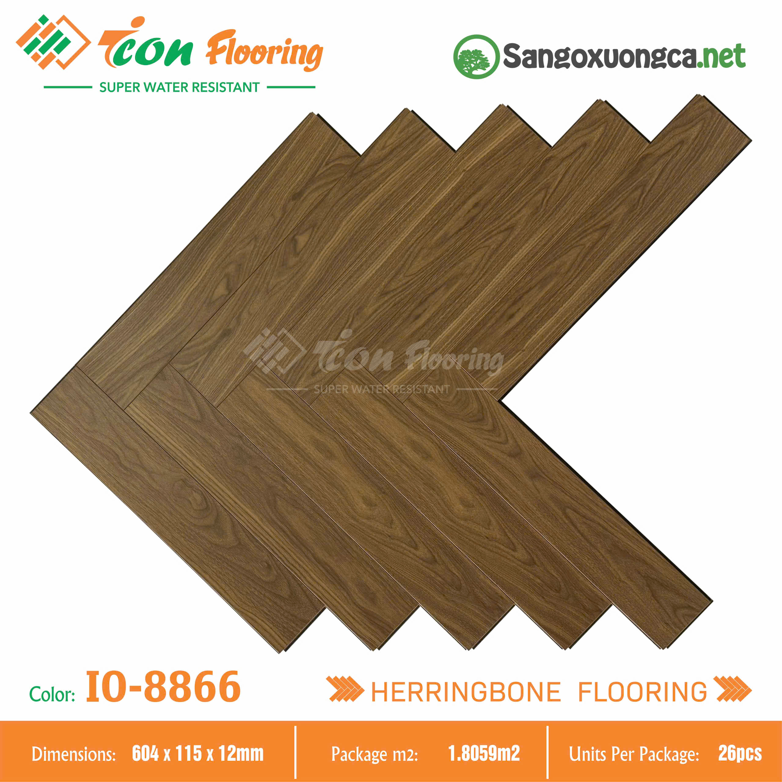Sàn gỗ Xương cá Icon Flooring IO8866