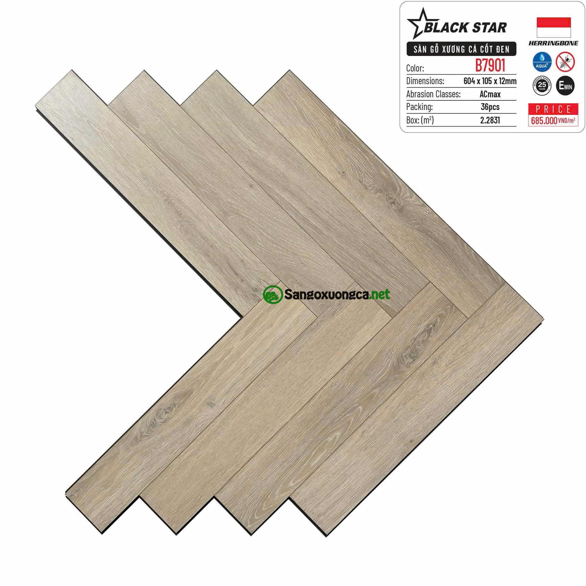 Sàn gỗ Xương cá Blackstar B7901