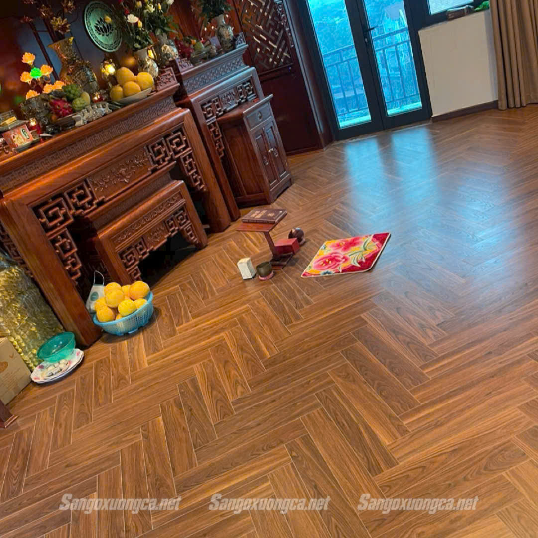 Sàn gỗ Xương cá Kepler Flooring FB650 lát phòng thờ
