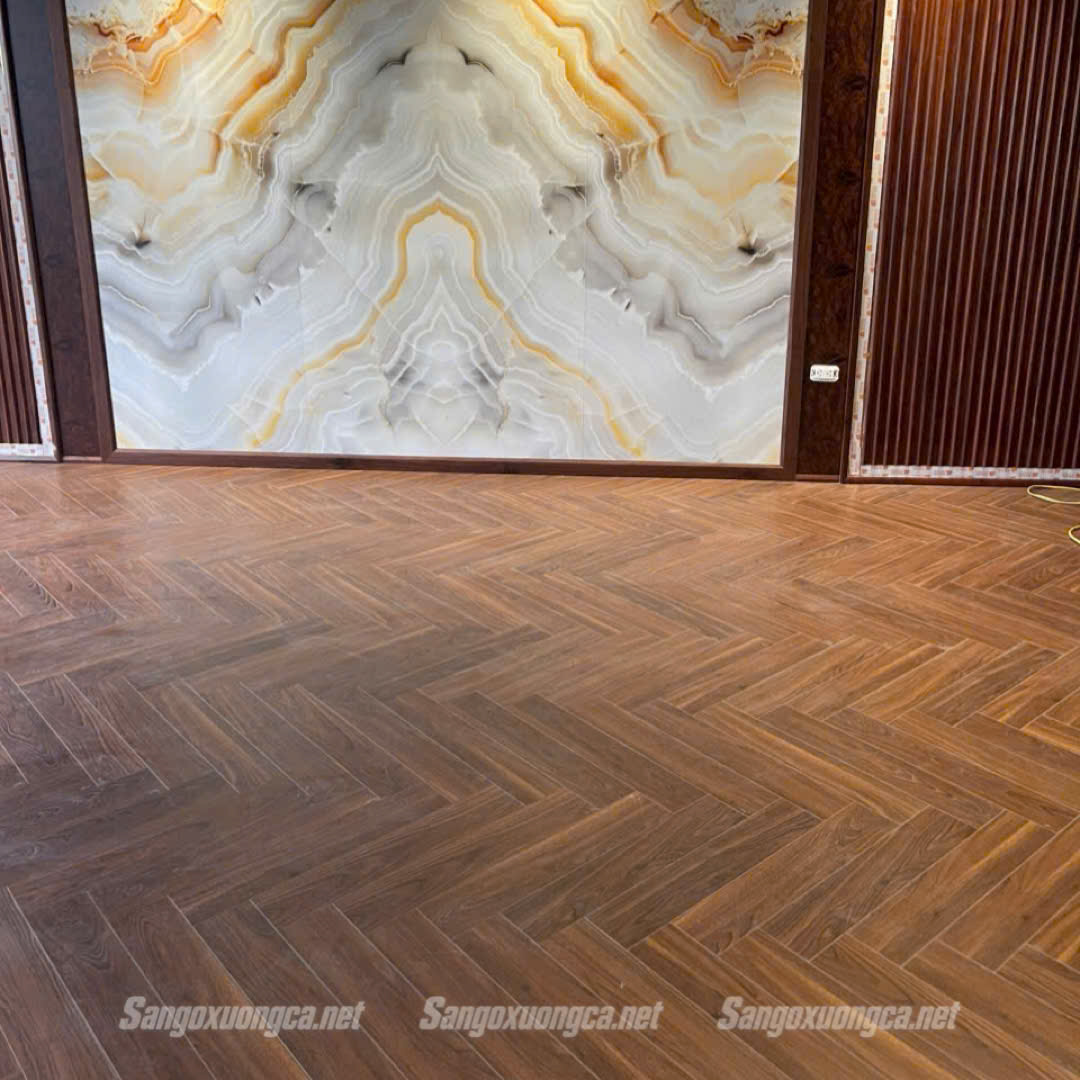 Sàn gỗ Xương cá Kepler Flooring FB650 lát phòng khách