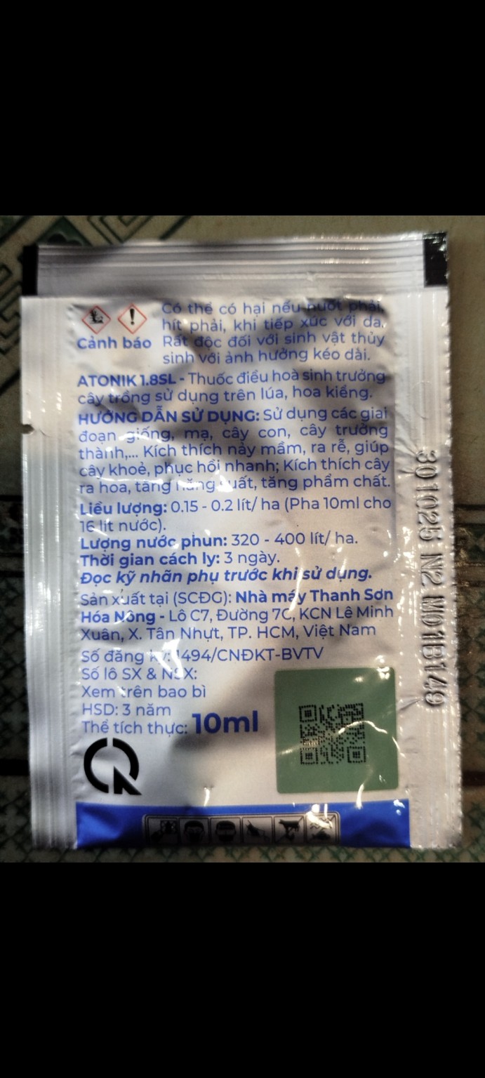 ATONIK 1.8SL 10ML – THUỐC ĐIỀU HÒA SINH TRƯỞNG CÂY TRỒNG CHÍNH HIỆU NHẬT BẢN