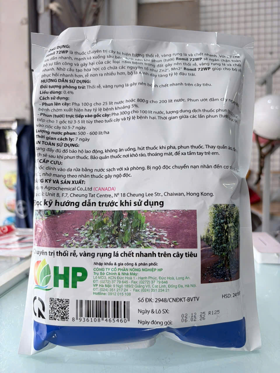 Romil 72WP 500g – Thuốc Trừ Thối Rễ, Vàng Rụng Lá, Chết Nhanh Trên Hồ Tiêu
