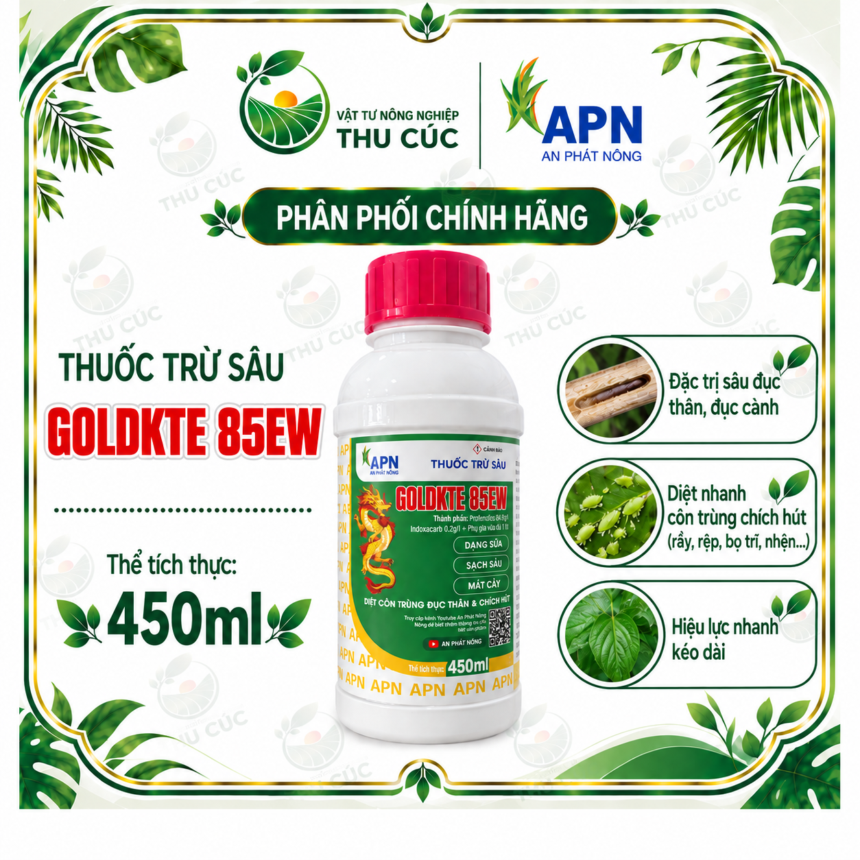 GOLDKTE 85EW APN – PROFENOFOS 84,8 G/L + INDOXACARB 0,2 G/L